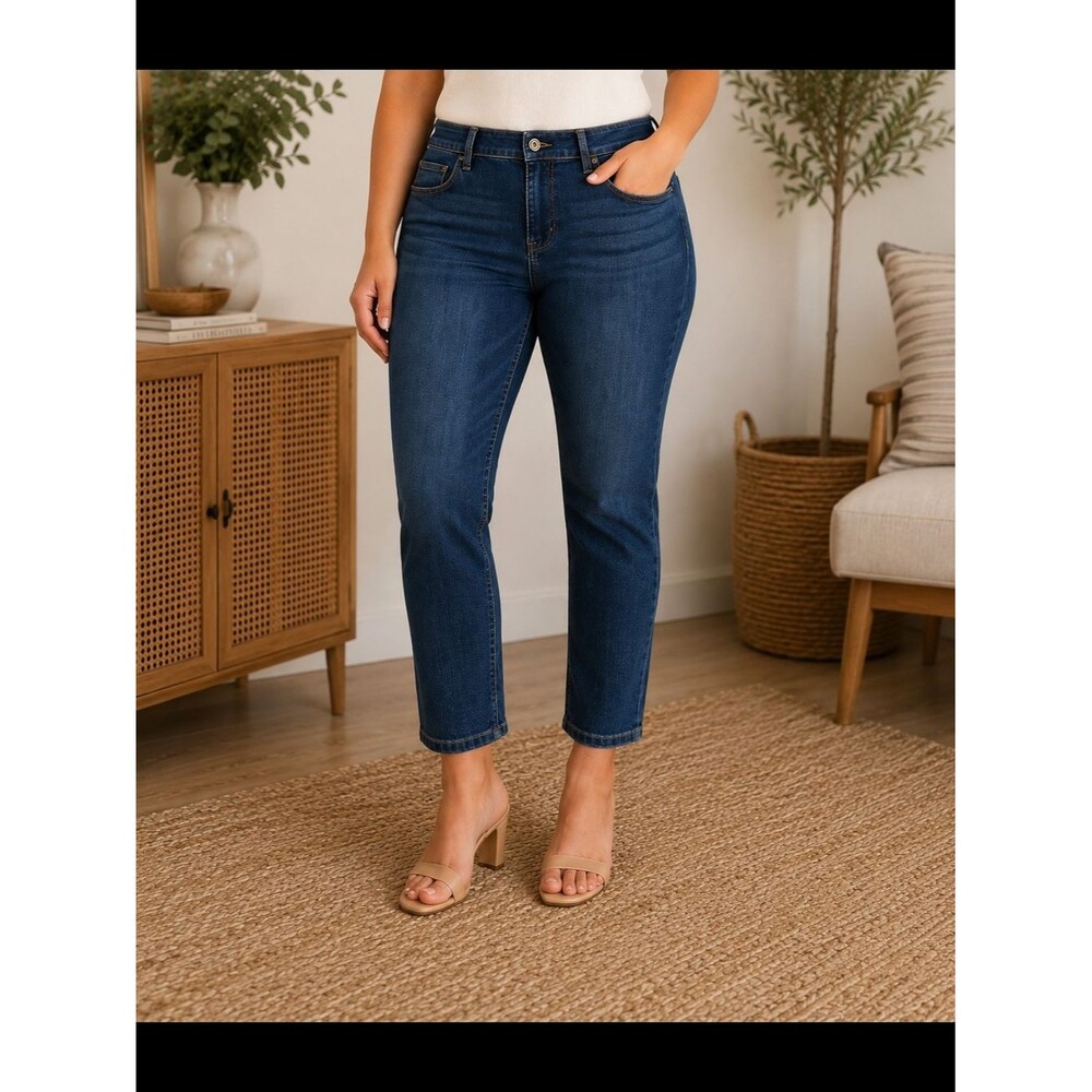 J. Jill Dark Blue Cropped High-Rise Women's Jeans